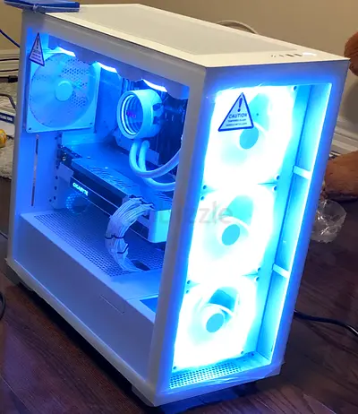 NZXT White Gaming PC Build (12900KS) with RGB Lighting and Gigabyte GPU RTX 3080TI,32GB DDR5,2TB
