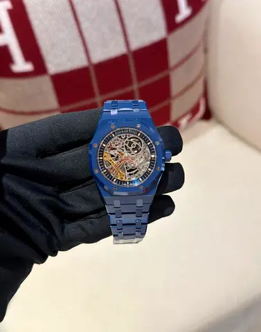 Audemars Piguet Royal Oak Double Balance Wheel Openworked – Blue Skeleton Edition 1:1 Clone