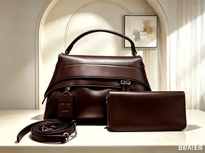 Ginni black Leather Handbag Set with Matching Wallet and Strap