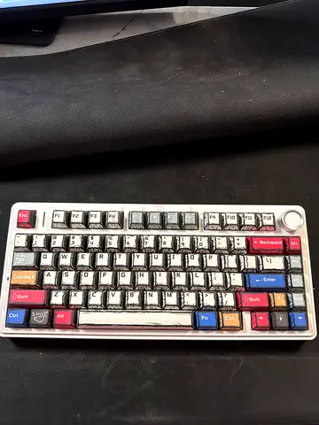 Custom Epomaker x AULA F75 Mechanical Keyboard with Manga Style Keycaps and Control Knob