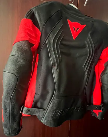 Dainese black  red motorcycle leather jacket