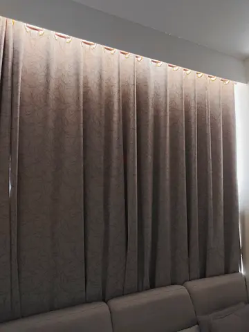 Grey blackout curtains with subtle leaf pattern - 2 panels