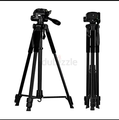 Lightweight Adjustable Camera/Phone Tripod with Fluid Head and Phone Mount
