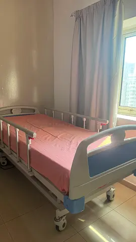 Hospital bed with remote controller and mattress