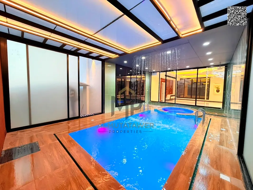 🏡 فيلا فاخرة للبيع في الرقايب للمواطنين فقط | 6 غرف ماستر + مسبح + جاكوزي + رووف | واجهة على شارعين | شاملة الكهرباء والمياه والمكيفات ورسوم التسجيل
