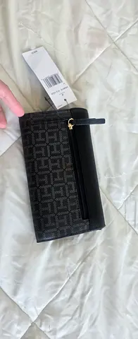 Tommy Hilfiger black monogram long wallet with tag