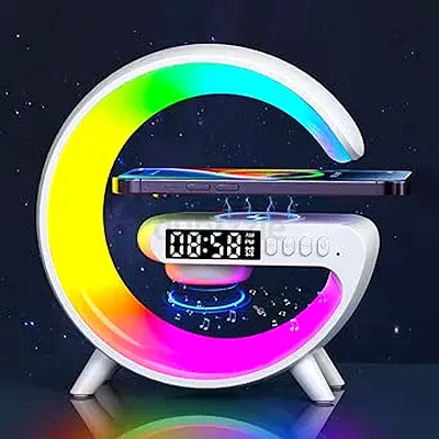 LED RGB Speaker with Digital Clock and Wireless Charger | Free Delivery across UAE | COD Available