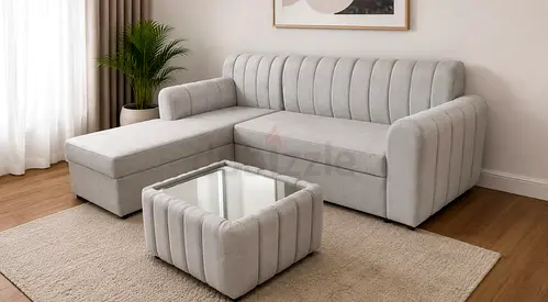 L-shaped fabric sofa Brand New For Sale