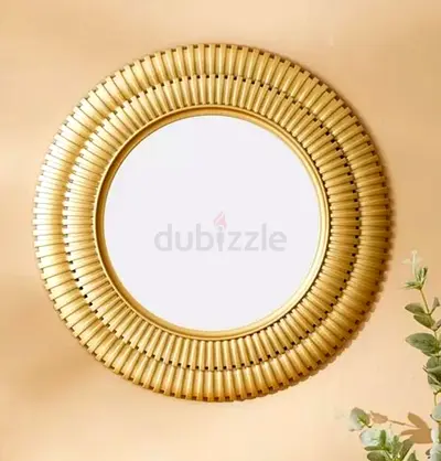Decorative Round Gold Wall Mirror - Sunburst Style 50cm x 50cm
