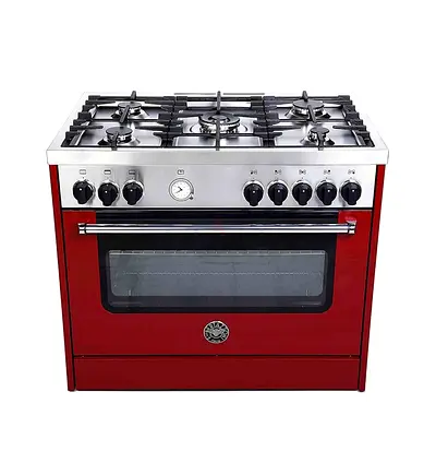 Bertazzoni Master Series 90cm 5-Burner Freestanding Gas Cooker - Red