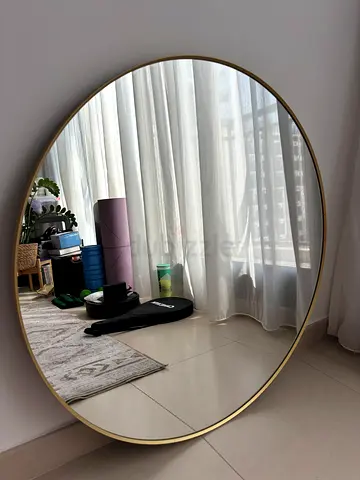 Round Gold Wall Mirror 80 cm - LINDBYN
