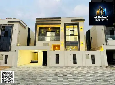 Luxury villa for sale in Al Helio 2, Ajman | Registration fees included | 5 bedrooms, spacious courtyard, and central air conditioning. Special offer