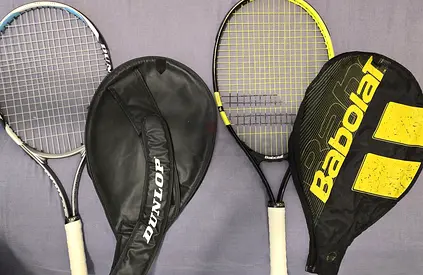 2 Tennis Rackets with Covers – Babolat  Dunlop – Good Condition