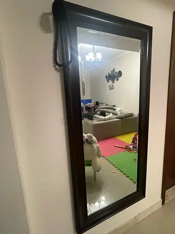 Full-length Wall Mirror with Dark Wooden Frame - excellent Condition