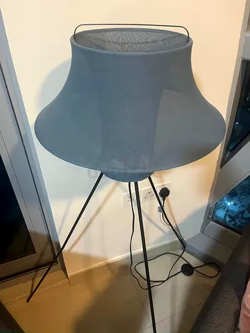 Modern Grey Fabric Tripod Floor Lamp