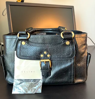 Celine Boogie small black leather tote/shoulder bag