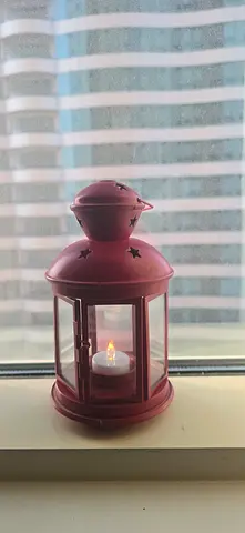 Small Decorative Star Lantern -red Metal Tea Light Holder
