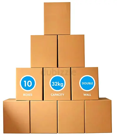 10 large cardboard packing boxes