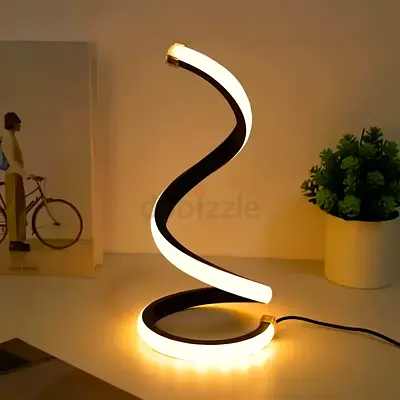 Modern Spiral LED Table Lamp — Warm White Decorative Desk Light