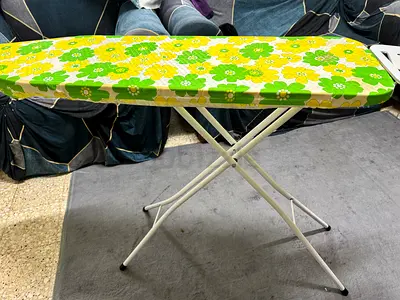 Used ironing board with cover - sturdy foldable