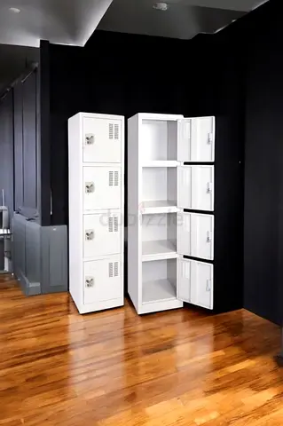 Brand new single 4 tier steel cabinets available.