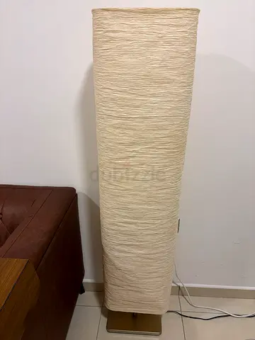 Tall Beige Fabric Floor Lamp - Standing Lamp, Good Condition