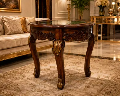 Sold wood centre table set of three