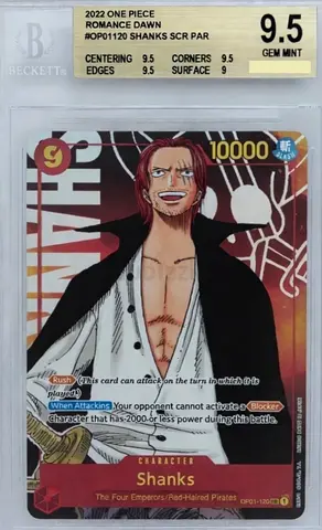 One Piece, Shanks, English, Romance Dawn, OP01-120, Beckett BGS 9.5
