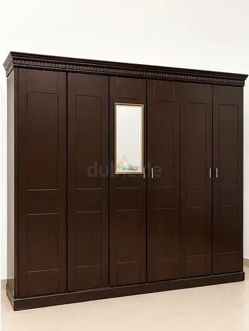 6-Door Wooden Wardrobe – Brown – Excellent Condition – Moving Sale
