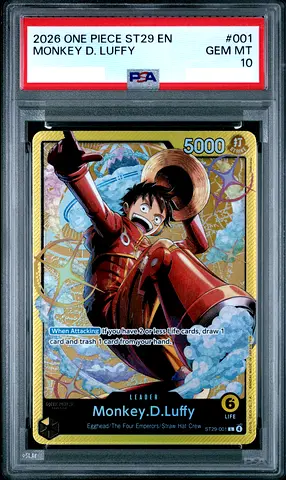 One Piece, Monkey D. Luffy, ST29-001, English, PSA 10