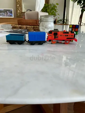 Toy Train Engine and Cargo Carriages - Used Set