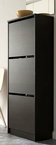 IKEA Shoe cabinet with 3 compartments, black-brown, 49x28x135 cm Original price 199 AED