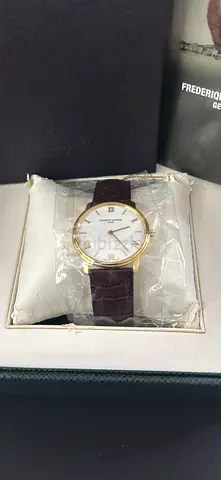 Frederique Constant Classic Gold Mens Watch with Brown Leather Strap - Like New