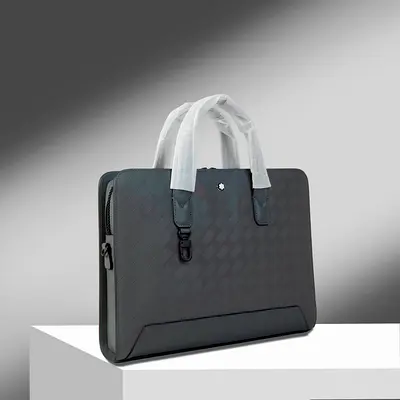 Mono Blanc Grey textured briefcase laptop bag with dual handles