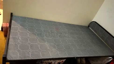 Single metal bed frame with mattress - good condition