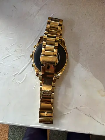 Gold-tone mens wristwatch with metal bracelet (used) Michael Kors Smart Watch
