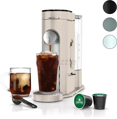 Ninja Pods  Grounds Single-Serve Coffee Maker, K-Cup Pod Compatible, Brews Grounds, Compact Design,
