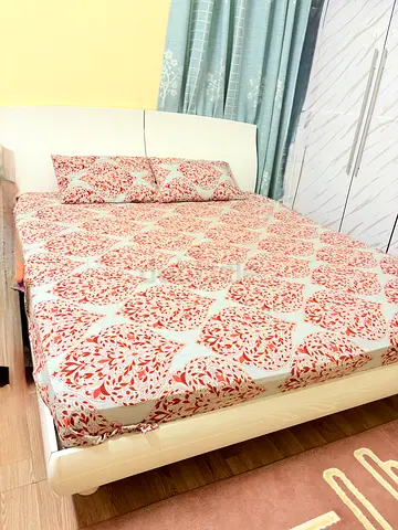 Bed with Mattress and 2 side tables