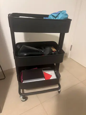 IKEA Raskog 3-tier Utility Trolley on Wheels - Black