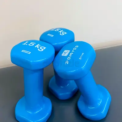Decathlon blue 1.5 kg dumbbells - light workout weights