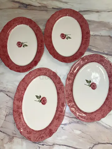 Set of 4 Large Oval Serving Plates