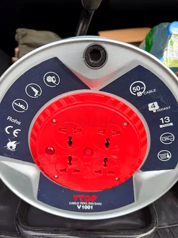 50M Heavy Duty Cable Reel Extension – 4 Universal Sockets | 13A | Excellent Condition