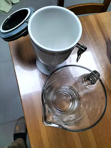 Glass Mixing Jug and Ceramic Airtight Canister - Good Condition