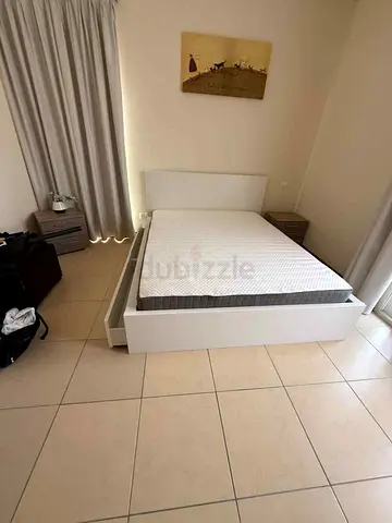Ikea malm queen size bed frame with mattress