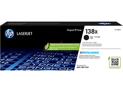 HP 138X High Yield Black Original LaserJet Toner Cartridge (CF238X) - New