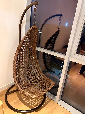 Wicker Hanging Egg Chair with Stand — In great Condition, always used indoors.