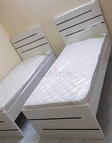 Pair of Single White Beds with Mattresses - Like New