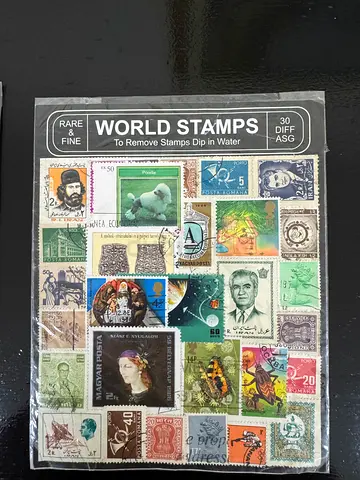 Mixed World Stamp Collection - Vintage Stamps Sheet