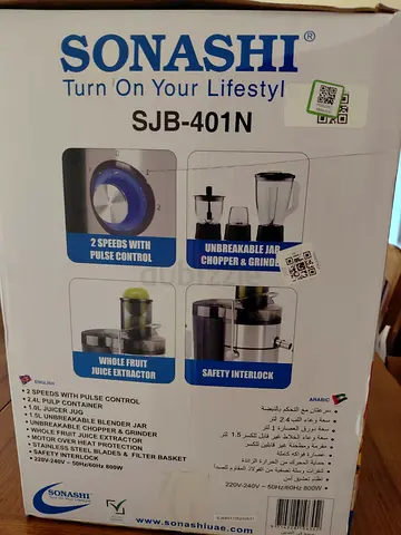 Sonashi SJB-401N 2-speed Juice Extractor  Blender Combo