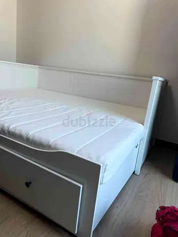 Ikea Hemnes sofa daybed frame with 2 Ikea mattress